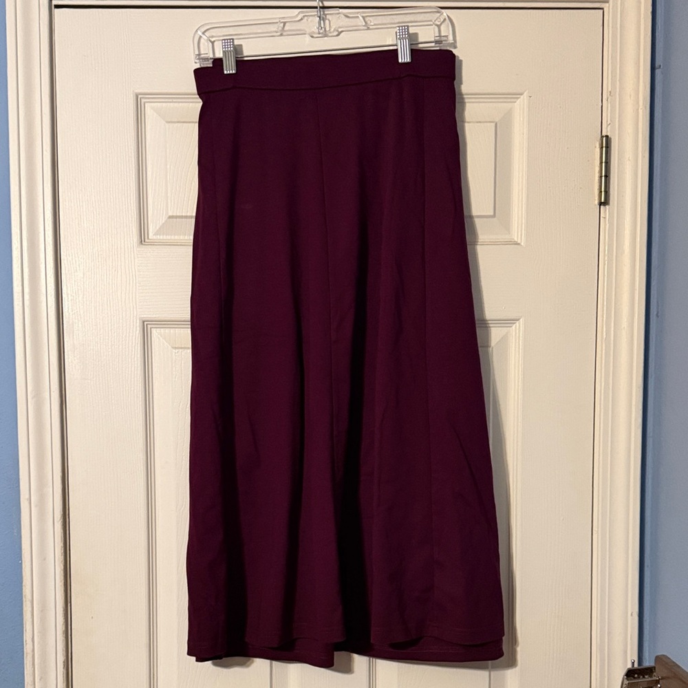 CJ Banks Rich Burgundy A-Line Skirt